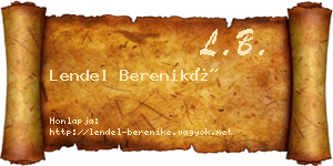 Lendel Bereniké névjegykártya
